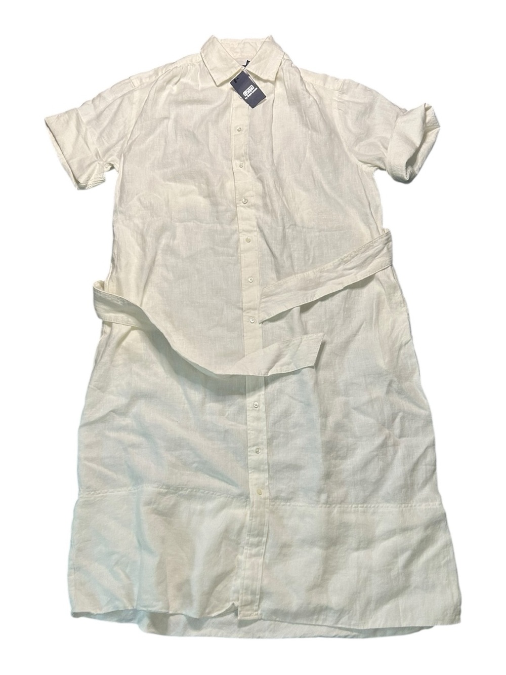 Ladies Belted Linen Shirtdress Size 10 White Polo Ralph Lauren NWT